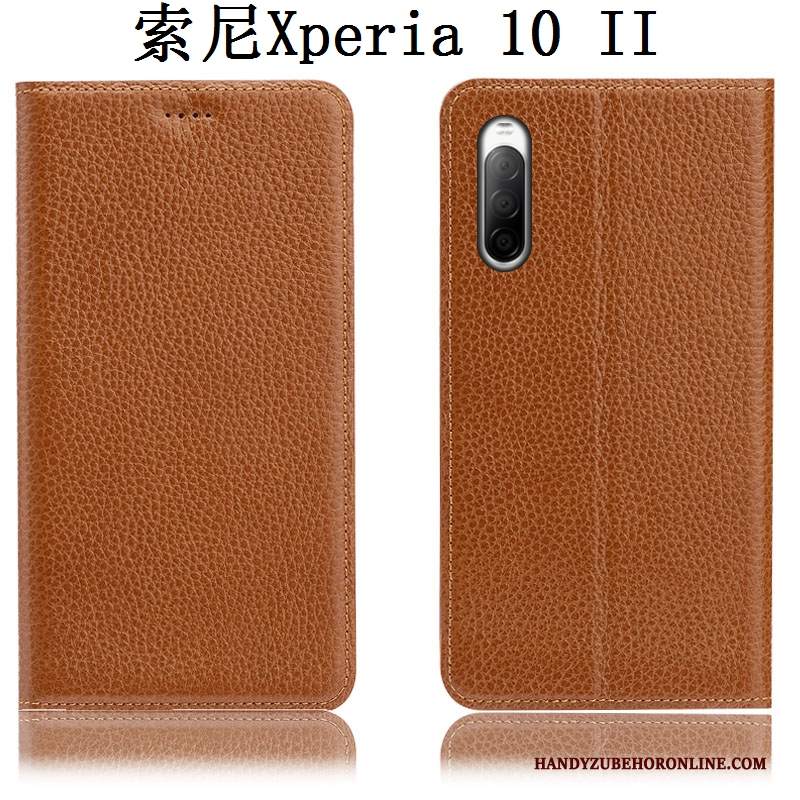 Custodia Sony Xperia 10 Ii Protezione Modello Anti-caduta, Cover Sony Xperia 10 Ii Pelle Telefono Blu