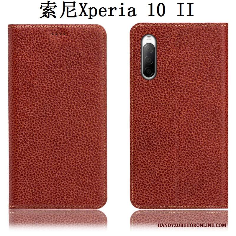 Custodia Sony Xperia 10 Ii Protezione Modello Anti-caduta, Cover Sony Xperia 10 Ii Pelle Telefono Blu