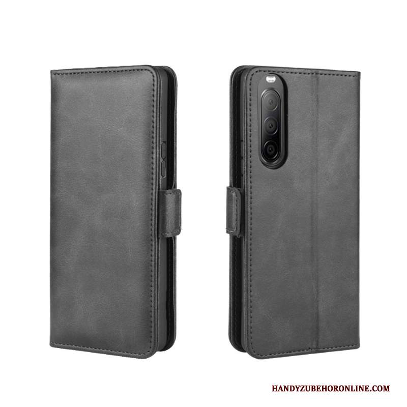 Custodia Sony Xperia 10 Ii Protezione Nero Fibbia, Cover Sony Xperia 10 Ii Folio Cartatelefono