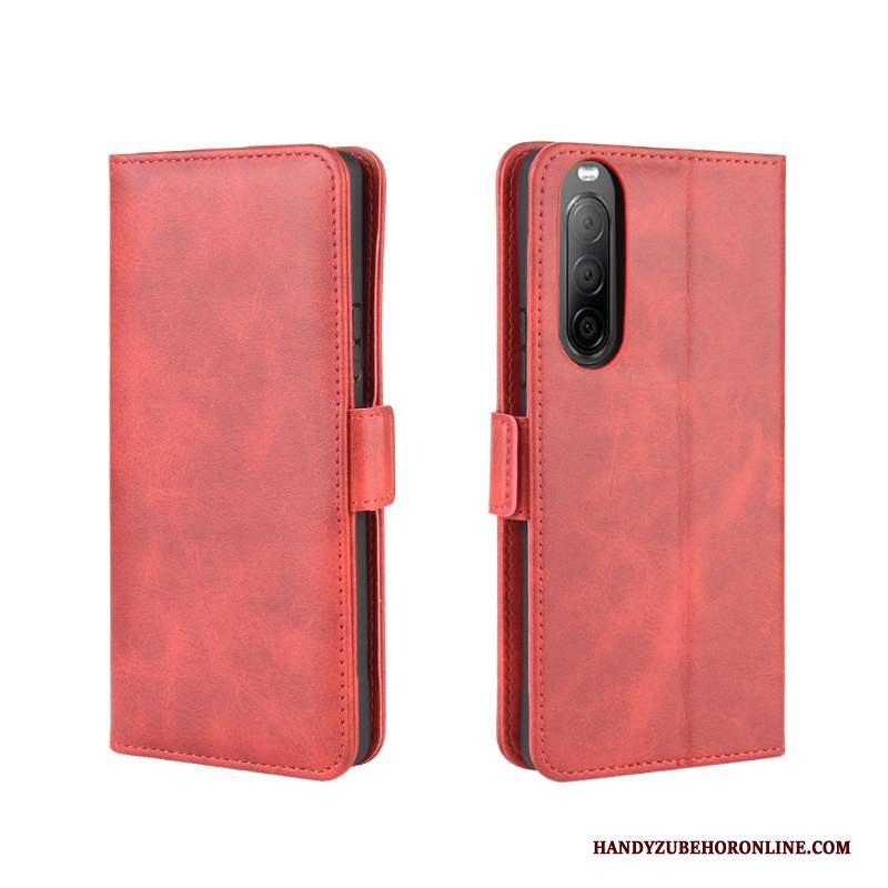 Custodia Sony Xperia 10 Ii Protezione Nero Fibbia, Cover Sony Xperia 10 Ii Folio Cartatelefono