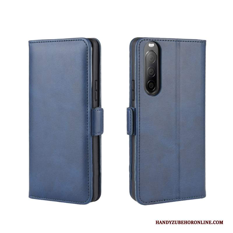 Custodia Sony Xperia 10 Ii Protezione Nero Fibbia, Cover Sony Xperia 10 Ii Folio Cartatelefono