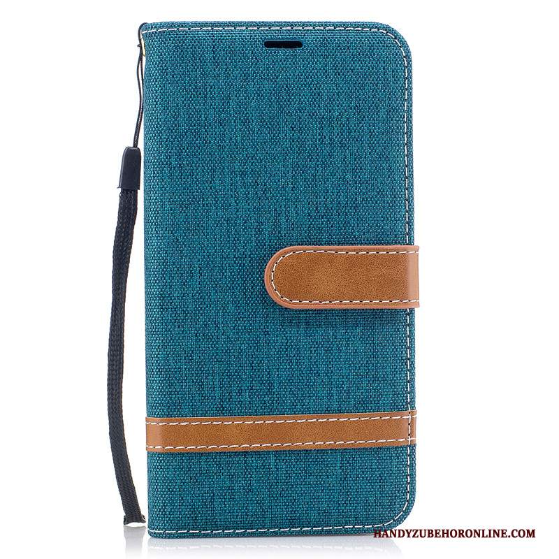 Custodia Sony Xperia 10 Pelle Porpora Tendenza, Cover Sony Xperia 10 Portafoglio Denim Tutto Incluso