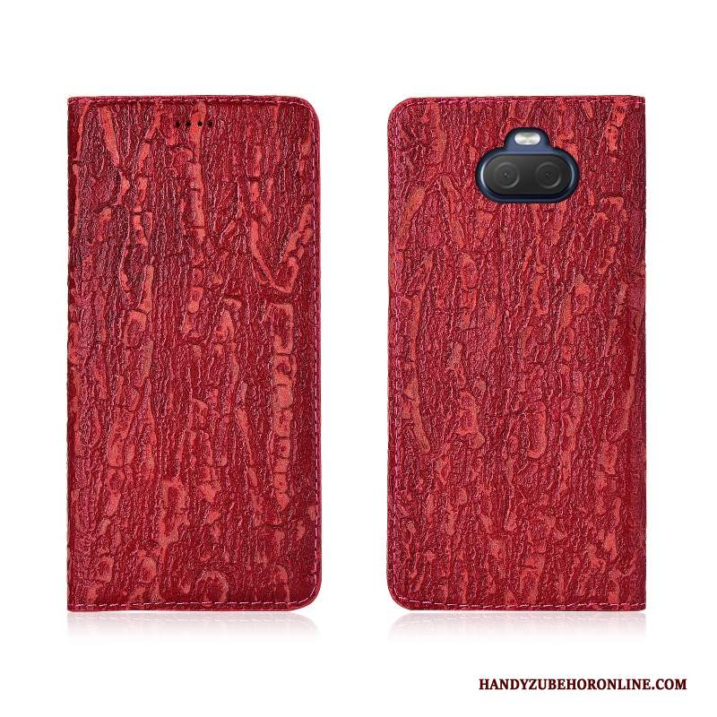 Custodia Sony Xperia 10 Protezione Rosso Albero, Cover Sony Xperia 10 Pelle Tutto Incluso Macchiati