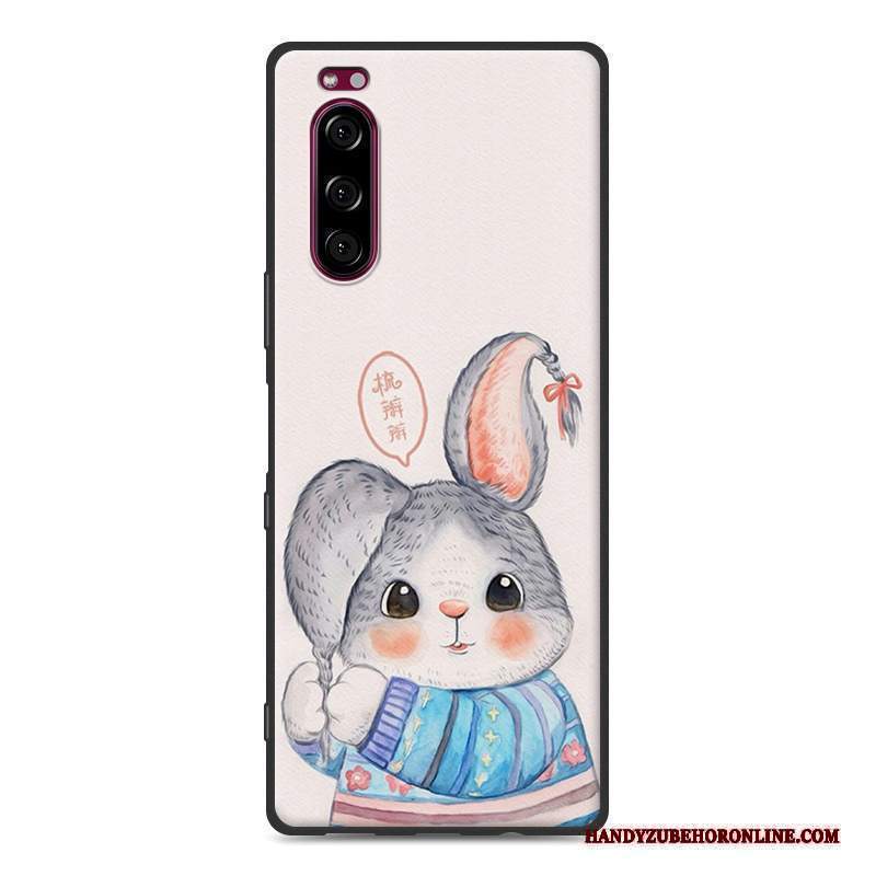 Custodia Sony Xperia 5 Cartone Animato Morbidotelefono, Cover Sony Xperia 5 Grigio Tutto Incluso