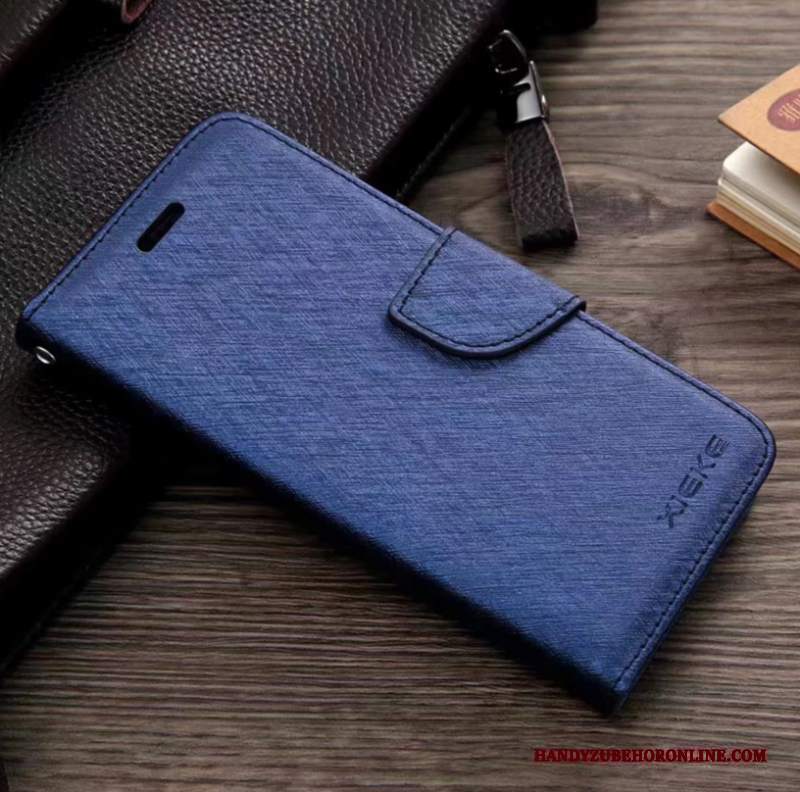 Custodia Sony Xperia 5 Folio Blu Scuro Mese, Cover Sony Xperia 5 Pelle Telefono Modello