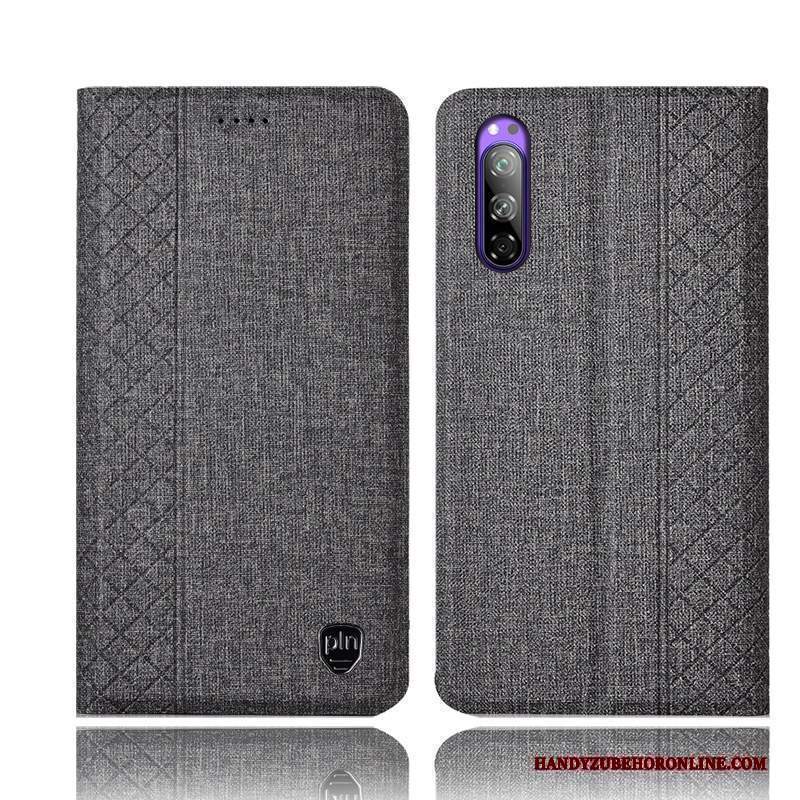 Custodia Sony Xperia 5 Pelle Anti-caduta Tutto Incluso, Cover Sony Xperia 5 Protezione Telefono A Quadri