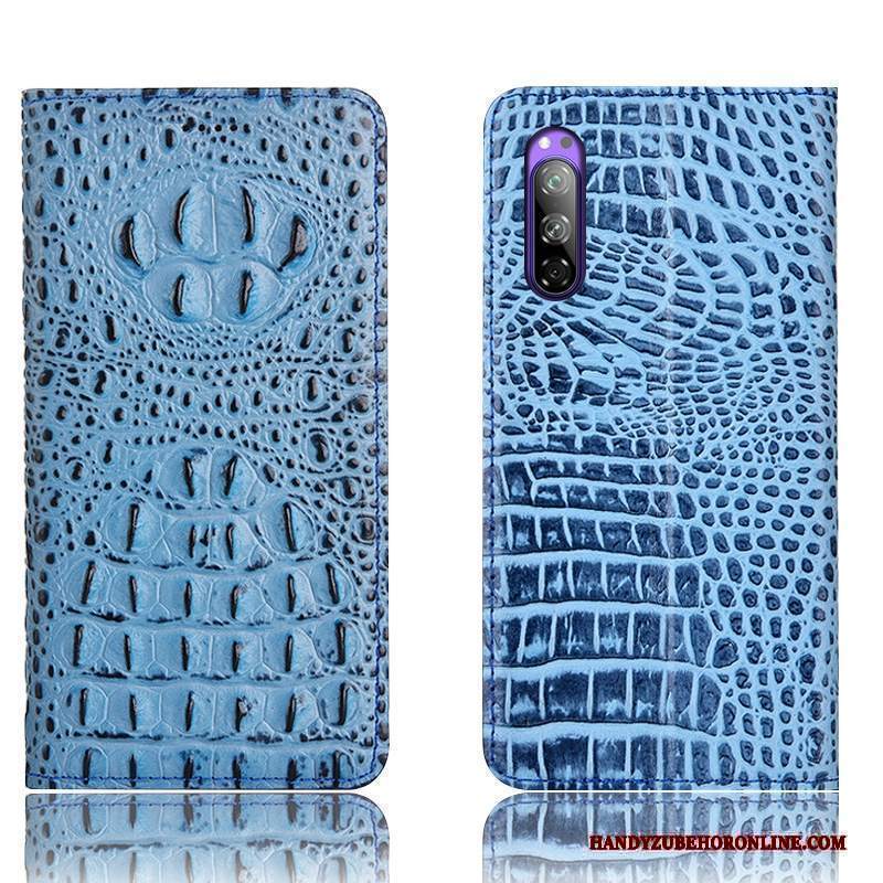 Custodia Sony Xperia 5 Pelle Telefono Blu, Cover Sony Xperia 5 Protezione Tutto Incluso Anti-caduta