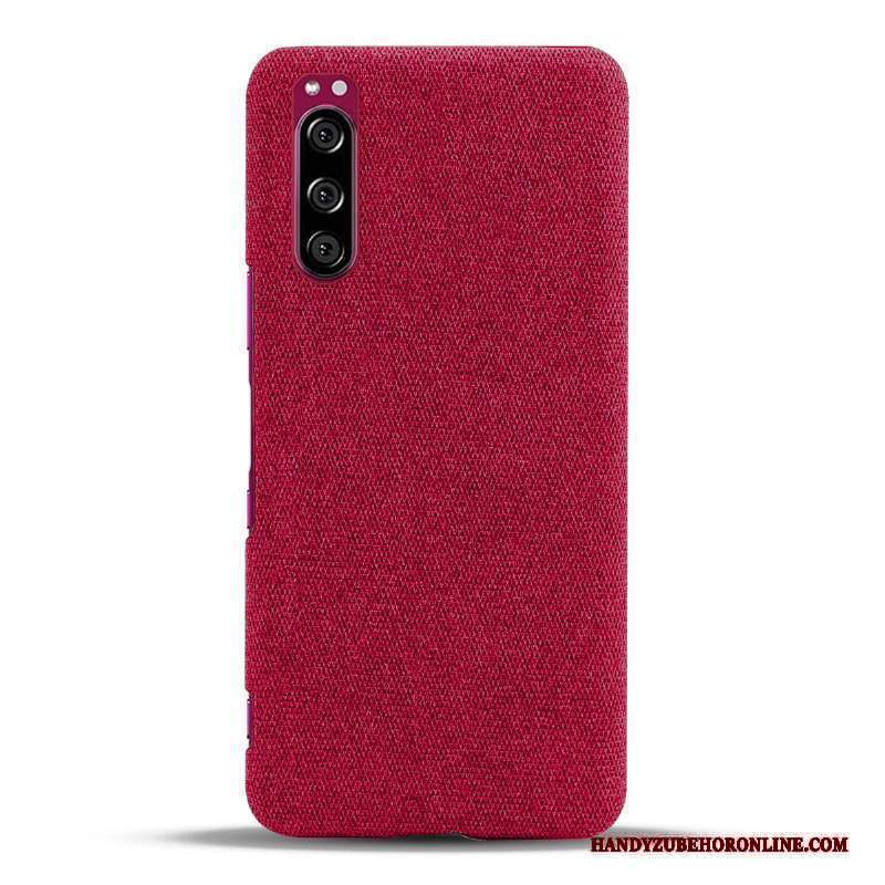 Custodia Sony Xperia 5 Protezione Panno Rosso, Cover Sony Xperia 5 Leggeretelefono