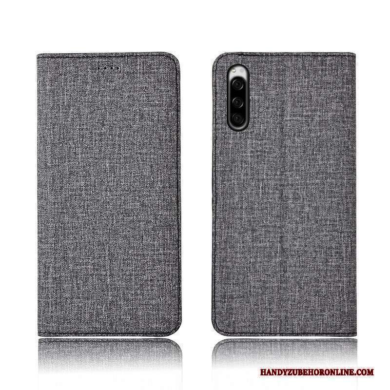 Custodia Sony Xperia 5 Protezione Tutto Incluso Cotone E Lino, Cover Sony Xperia 5 Pelle Anti-caduta Morbido