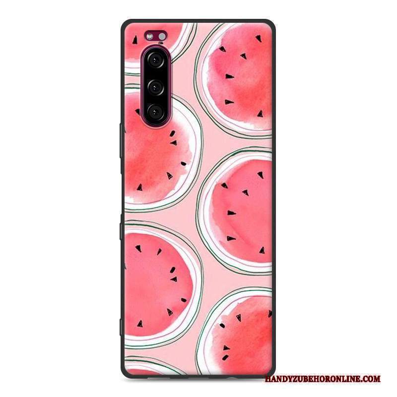 Custodia Sony Xperia 5 Silicone Blu Semplici, Cover Sony Xperia 5 Creativo Telefono