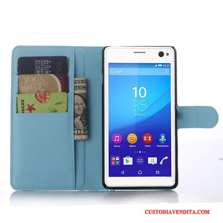 Custodia Sony Xperia C4 Pelle Grigiotelefono, Cover Sony Xperia C4 Portafoglio