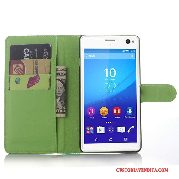 Custodia Sony Xperia C4 Pelle Grigiotelefono, Cover Sony Xperia C4 Portafoglio