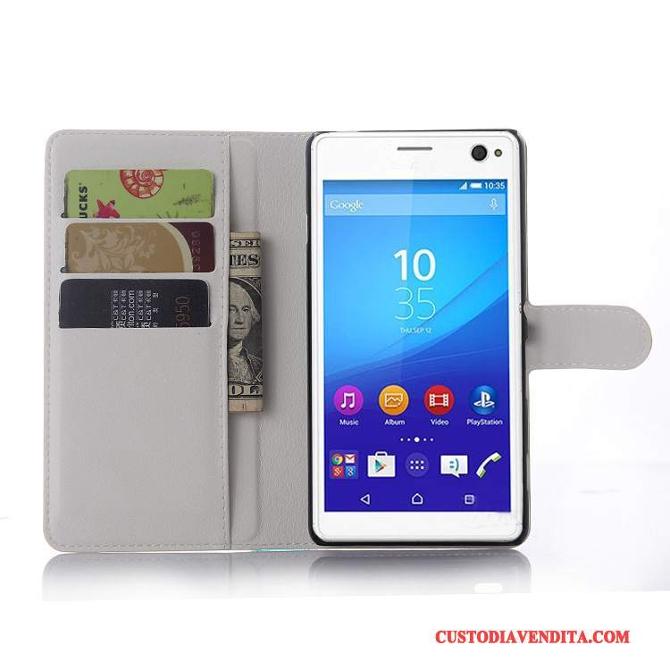 Custodia Sony Xperia C4 Pelle Grigiotelefono, Cover Sony Xperia C4 Portafoglio