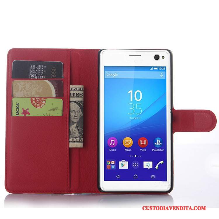 Custodia Sony Xperia C4 Pelle Grigiotelefono, Cover Sony Xperia C4 Portafoglio