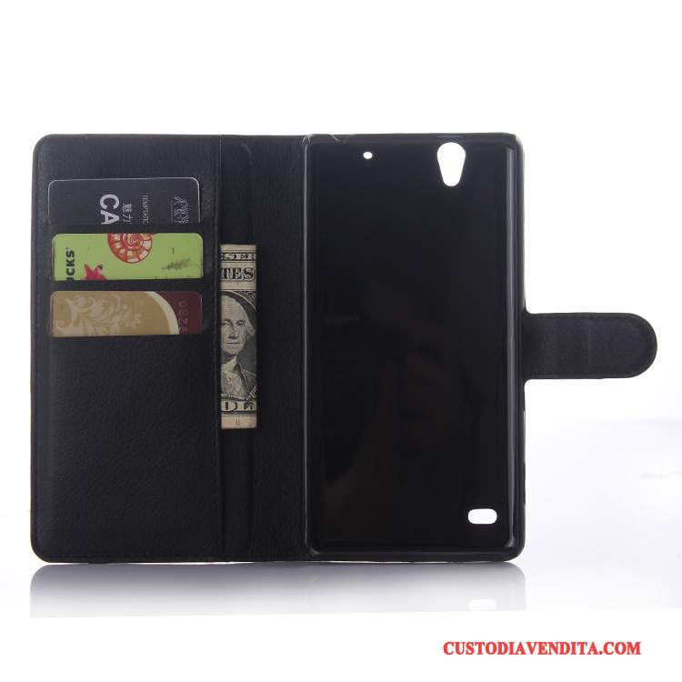 Custodia Sony Xperia C4 Pelle Grigiotelefono, Cover Sony Xperia C4 Portafoglio