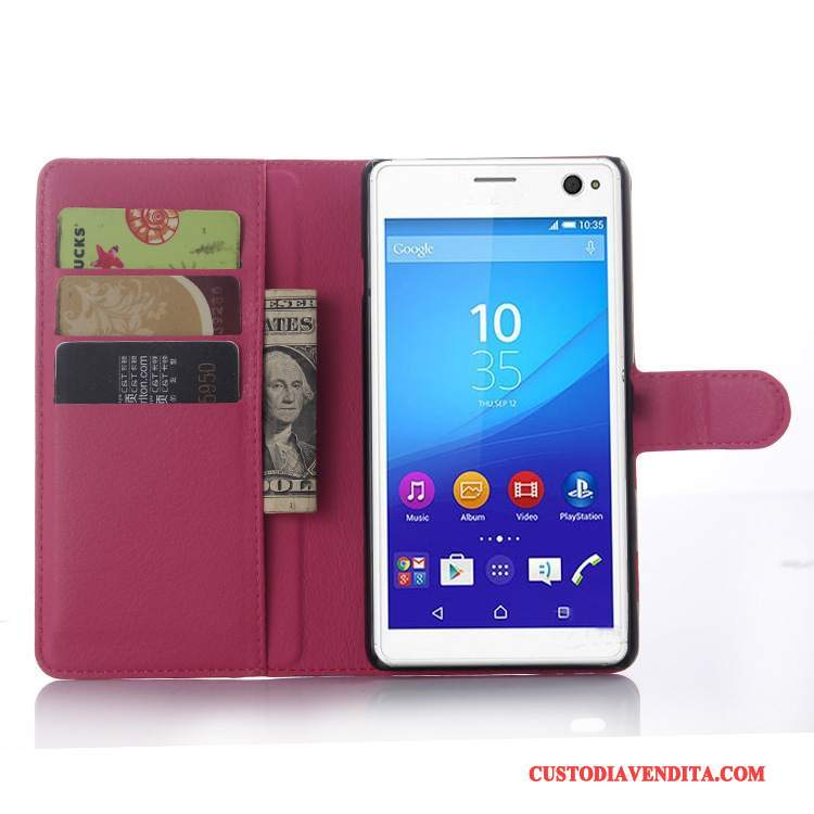 Custodia Sony Xperia C4 Pelle Grigiotelefono, Cover Sony Xperia C4 Portafoglio