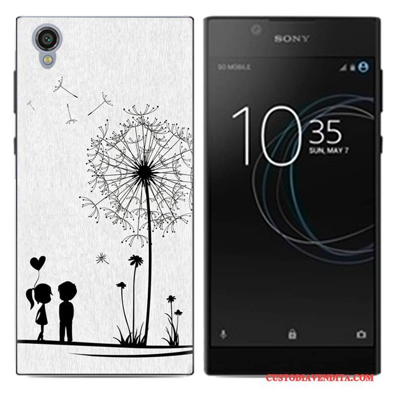 Custodia Sony Xperia L1 Cartone Animato Morbido Bianco, Cover Sony Xperia L1 Protezione Telefono Tendenza