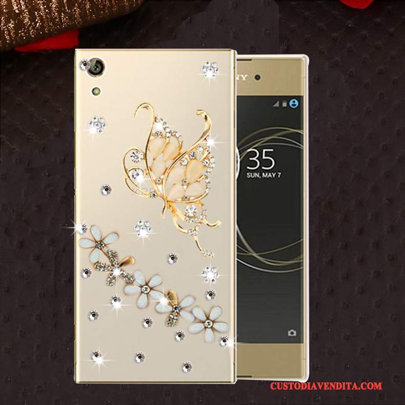 Custodia Sony Xperia L1 Protezione Anti-caduta Morbido, Cover Sony Xperia L1 Strass Rosatelefono