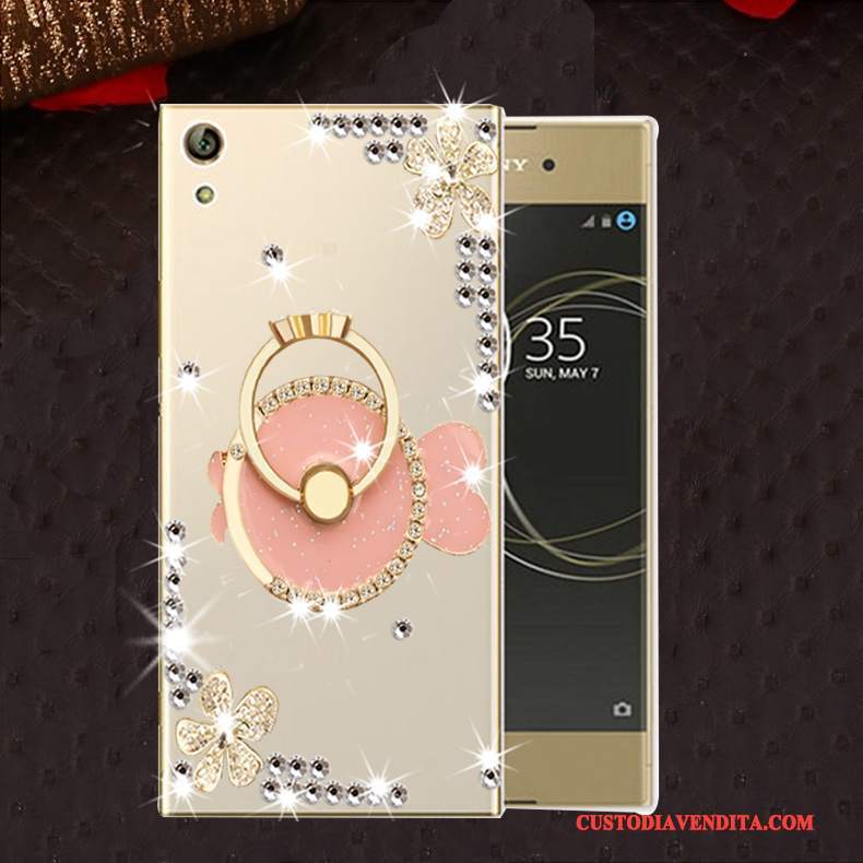 Custodia Sony Xperia L1 Protezione Anti-caduta Morbido, Cover Sony Xperia L1 Strass Rosatelefono