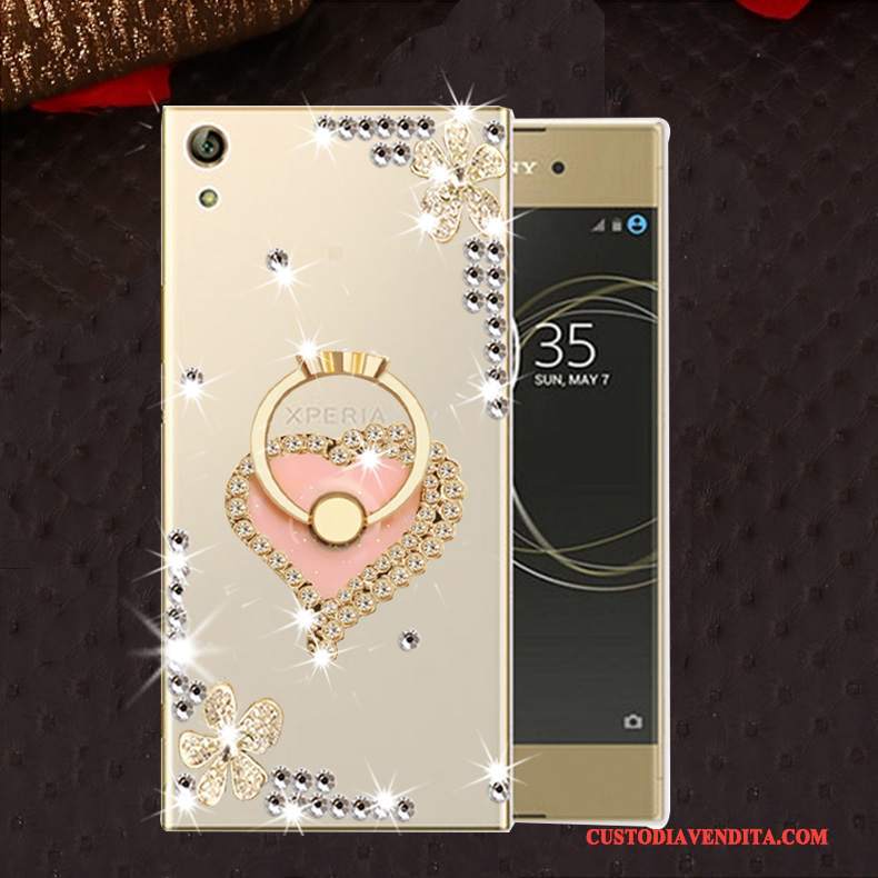 Custodia Sony Xperia L1 Protezione Anti-caduta Morbido, Cover Sony Xperia L1 Strass Rosatelefono