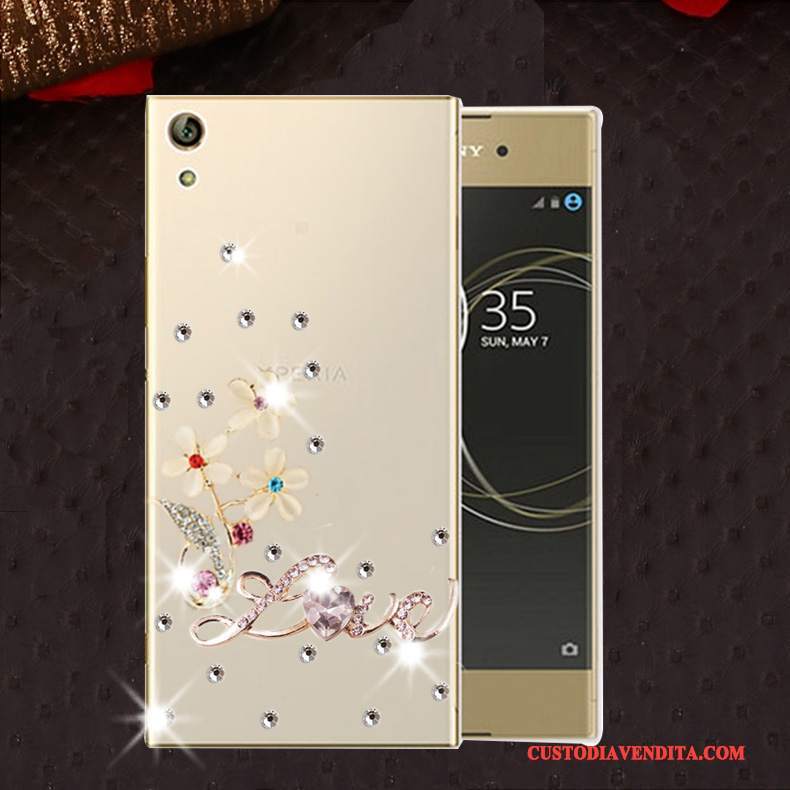 Custodia Sony Xperia L1 Protezione Anti-caduta Morbido, Cover Sony Xperia L1 Strass Rosatelefono