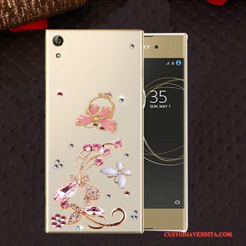 Custodia Sony Xperia L1 Protezione Anti-caduta Morbido, Cover Sony Xperia L1 Strass Rosatelefono