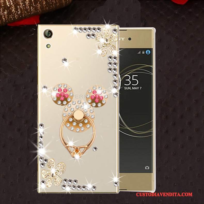 Custodia Sony Xperia L1 Protezione Anti-caduta Morbido, Cover Sony Xperia L1 Strass Rosatelefono