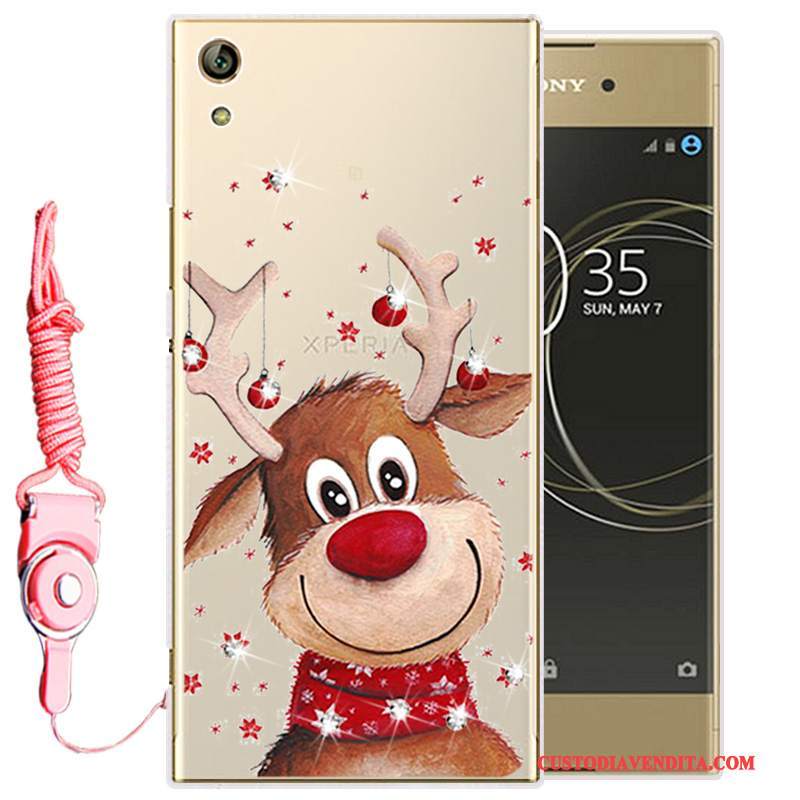 Custodia Sony Xperia L1 Silicone Morbidotelefono, Cover Sony Xperia L1 Strass Oro