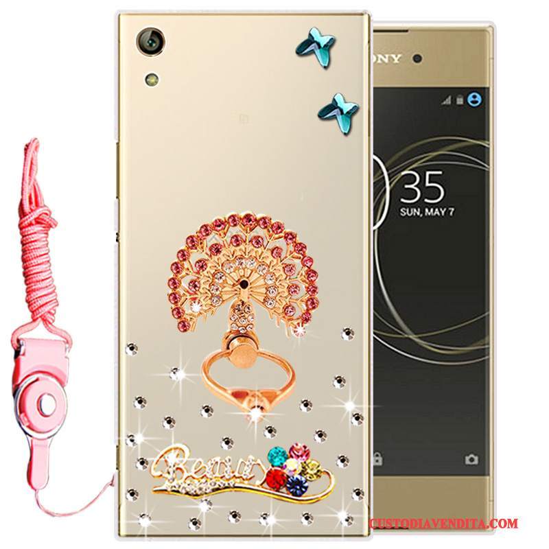 Custodia Sony Xperia L1 Silicone Morbidotelefono, Cover Sony Xperia L1 Strass Oro