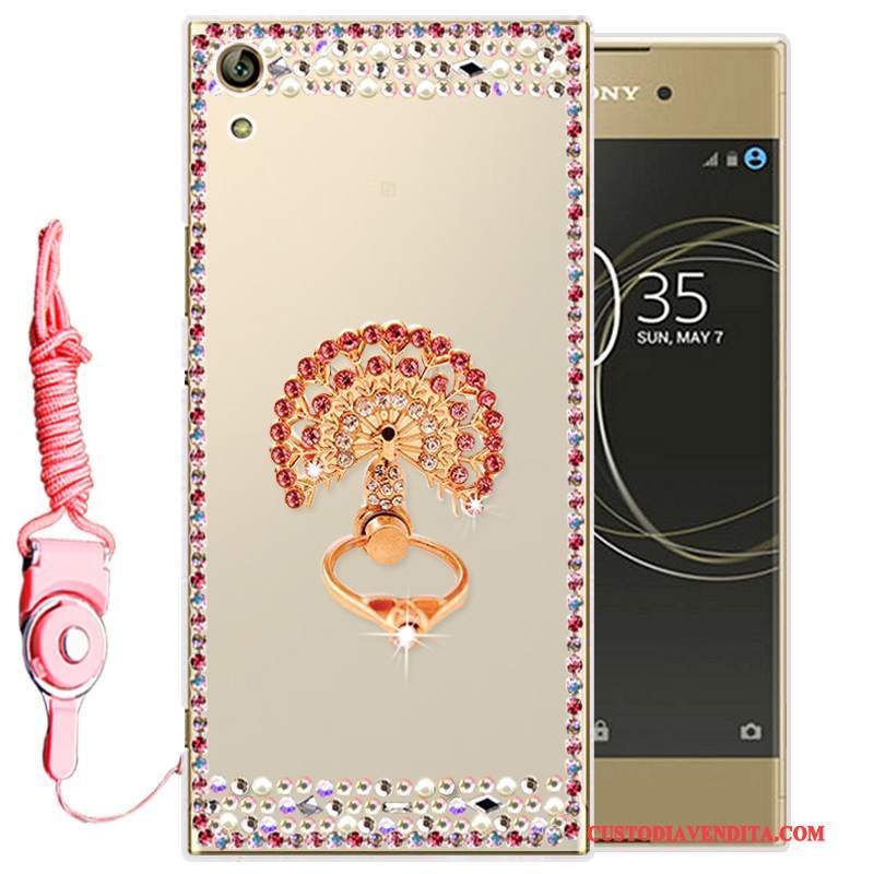 Custodia Sony Xperia L1 Silicone Morbidotelefono, Cover Sony Xperia L1 Strass Oro