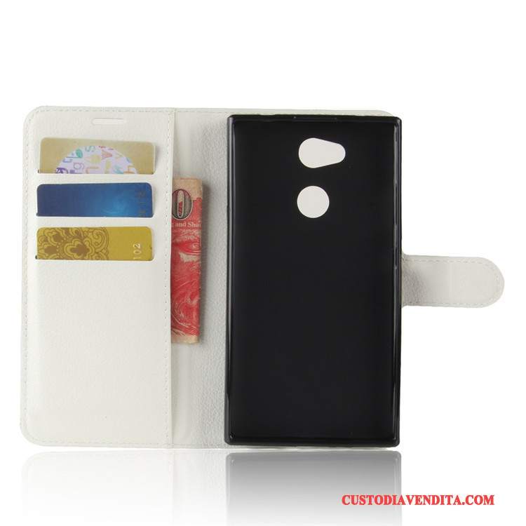 Custodia Sony Xperia L2 Portafoglio Verde, Cover Sony Xperia L2 Pelle