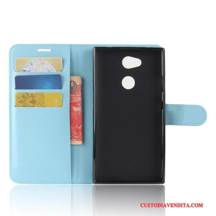 Custodia Sony Xperia L2 Portafoglio Verde, Cover Sony Xperia L2 Pelle