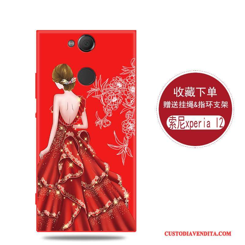 Custodia Sony Xperia L2 Protezione Rosso Semplici, Cover Sony Xperia L2 Di Personalità Tutto Incluso