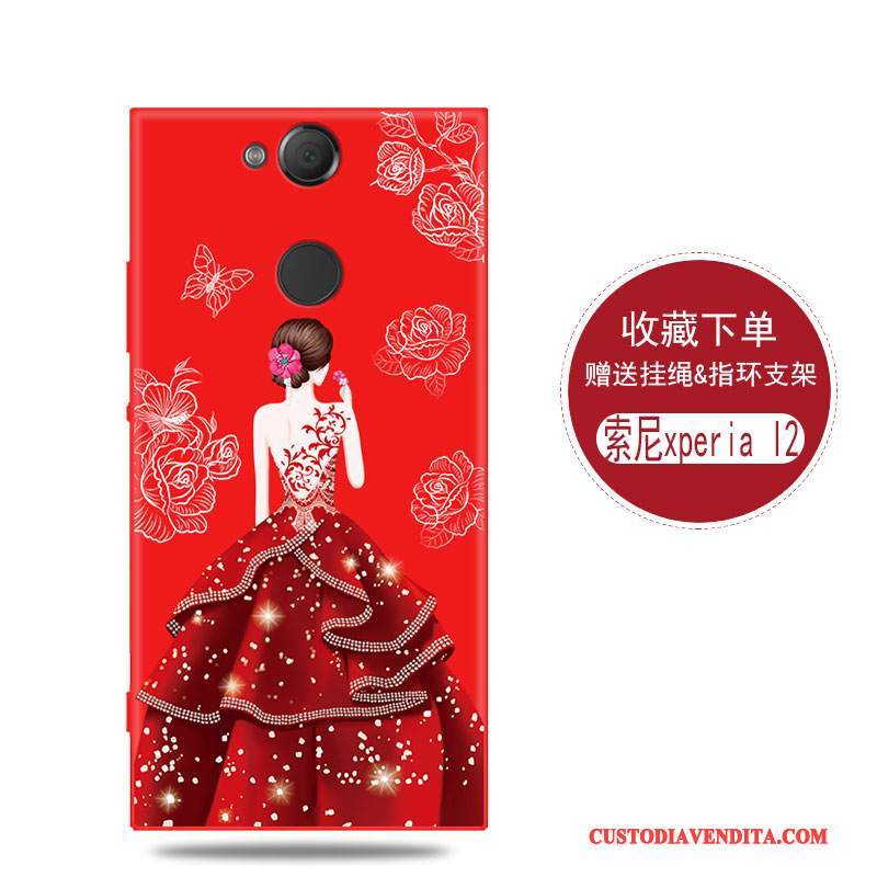 Custodia Sony Xperia L2 Protezione Rosso Semplici, Cover Sony Xperia L2 Di Personalità Tutto Incluso