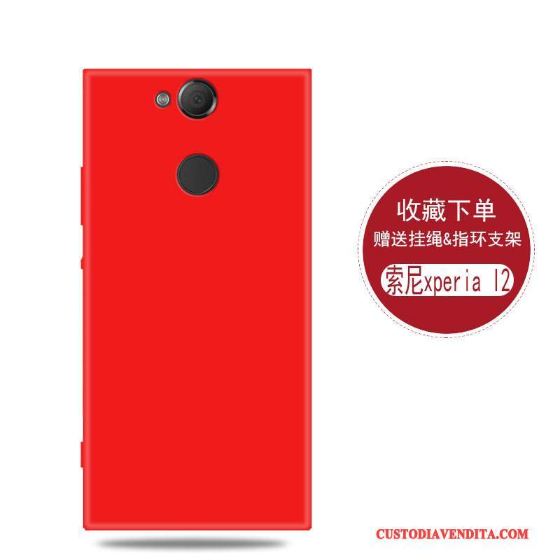 Custodia Sony Xperia L2 Protezione Rosso Semplici, Cover Sony Xperia L2 Di Personalità Tutto Incluso