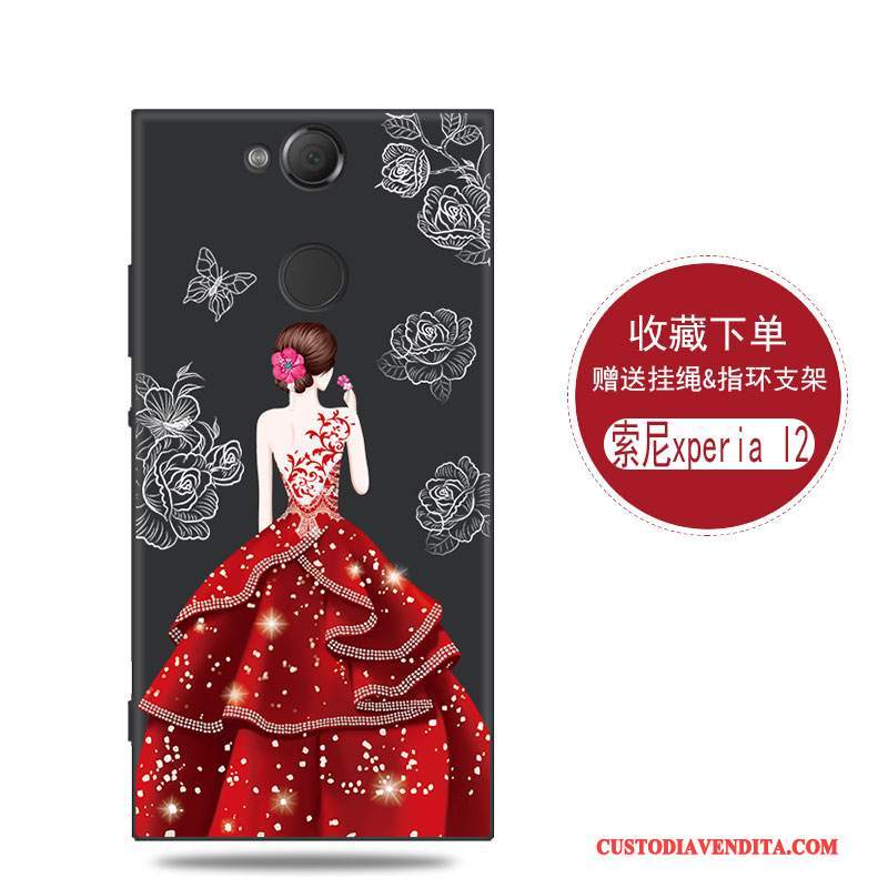 Custodia Sony Xperia L2 Protezione Rosso Semplici, Cover Sony Xperia L2 Di Personalità Tutto Incluso