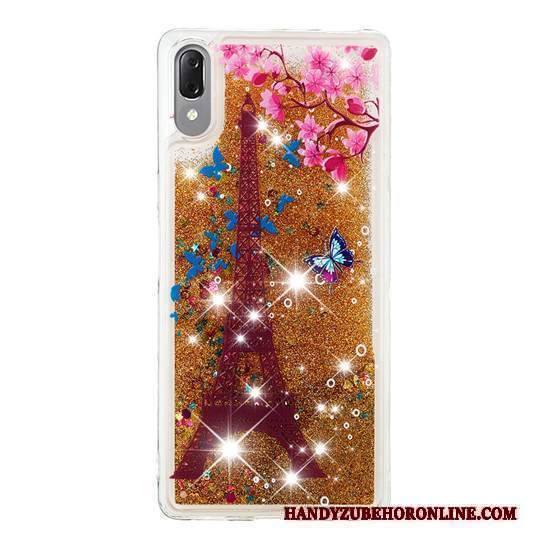 Custodia Sony Xperia L3 Creativo Sabbie Mobili Oro, Cover Sony Xperia L3 Telefono Gasbag