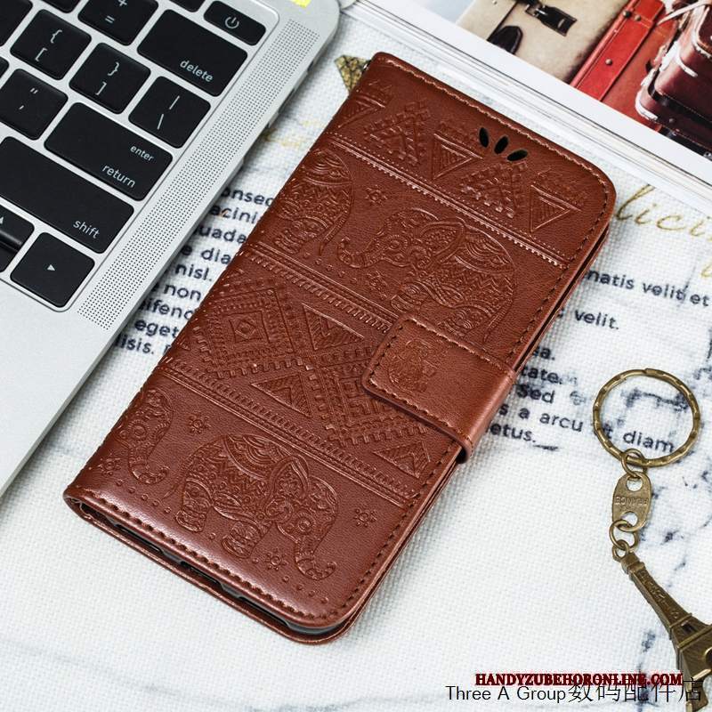 Custodia Sony Xperia L3 Folio Anti-caduta Carta, Cover Sony Xperia L3 Goffratura Grandetelefono