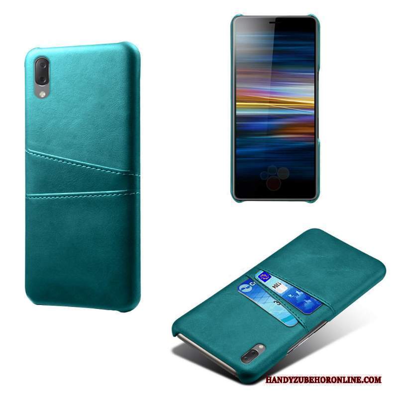 Custodia Sony Xperia L3 Pelle Carta Verde, Cover Sony Xperia L3 Protezione Telefono