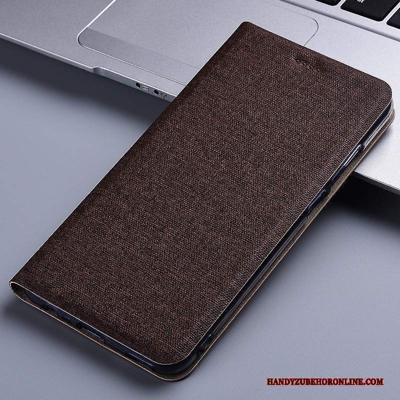 Custodia Sony Xperia L3 Pelle Cotone E Lino Anti-caduta, Cover Sony Xperia L3 Folio Blutelefono