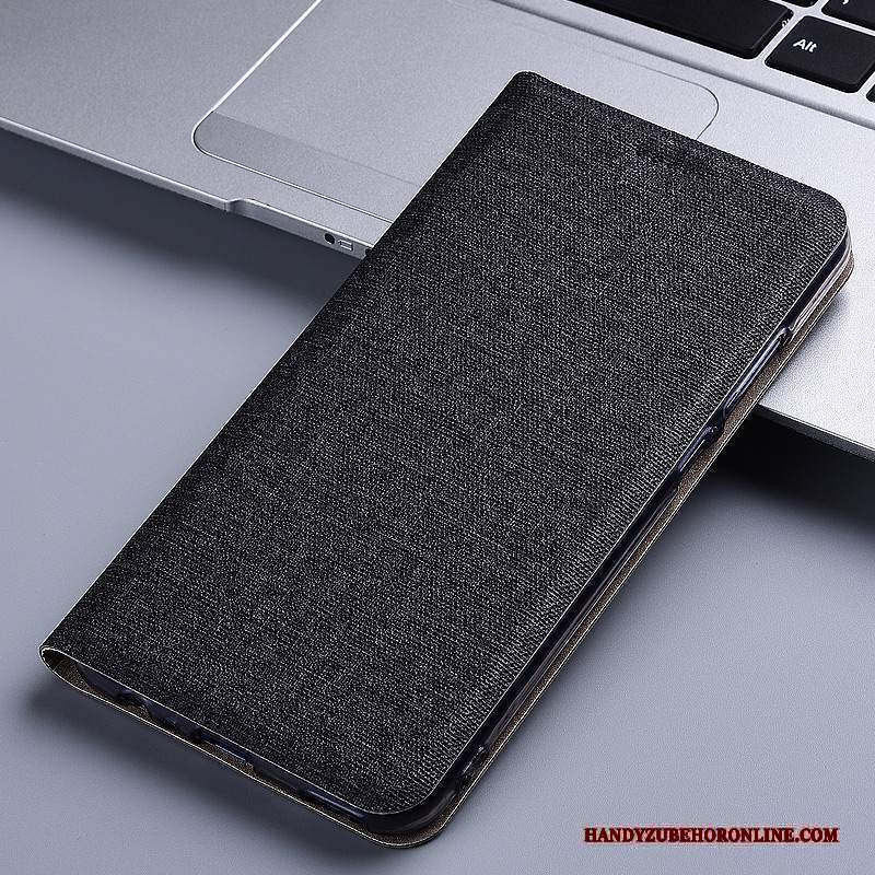 Custodia Sony Xperia L3 Pelle Cotone E Lino Anti-caduta, Cover Sony Xperia L3 Folio Blutelefono