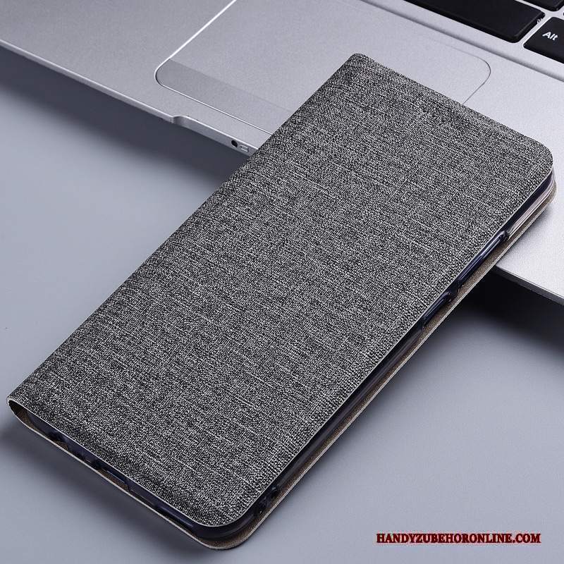 Custodia Sony Xperia L3 Pelle Cotone E Lino Anti-caduta, Cover Sony Xperia L3 Folio Blutelefono