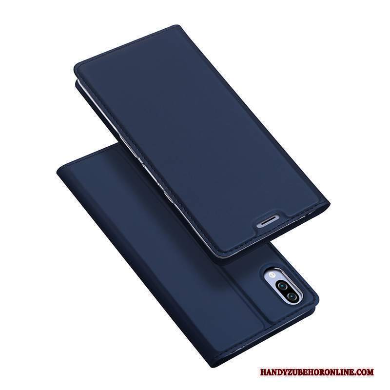 Custodia Sony Xperia L3 Pelle Telefono Tutto Incluso, Cover Sony Xperia L3 Folio Sottile Blu Scuro