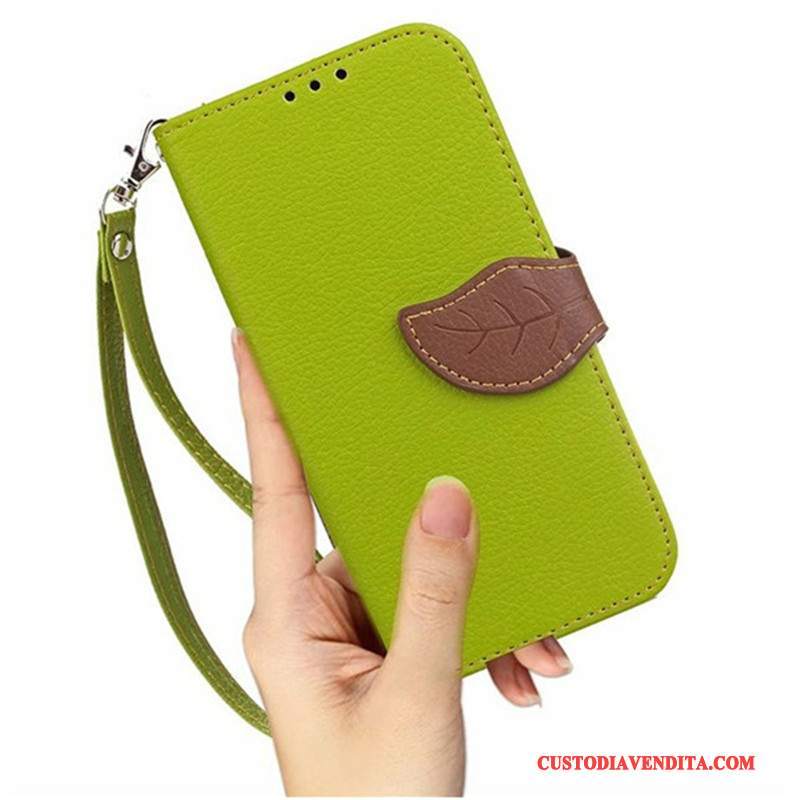 Custodia Sony Xperia M5 Dual Folio Tendenza Anti-caduta, Cover Sony Xperia M5 Dual Pelle Verde