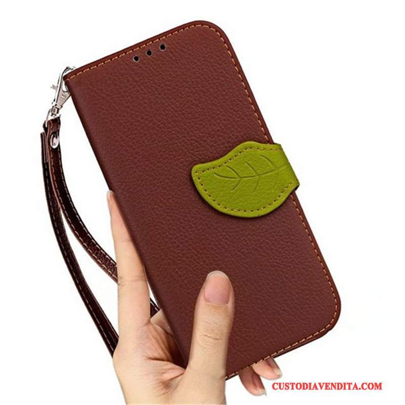 Custodia Sony Xperia M5 Dual Folio Tendenza Anti-caduta, Cover Sony Xperia M5 Dual Pelle Verde