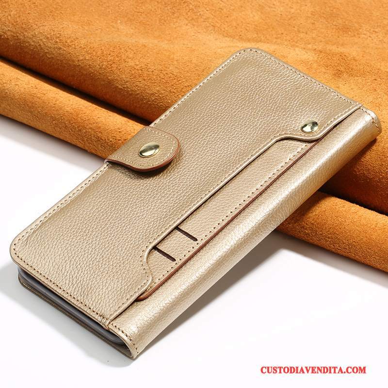 Custodia Sony Xperia T2 Folio Oro Anti-caduta, Cover Sony Xperia T2 Pelle Tutto Inclusotelefono