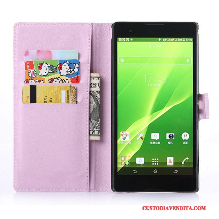 Custodia Sony Xperia T2 Protezione Telefono Rosa, Cover Sony Xperia T2 Pelle Carta