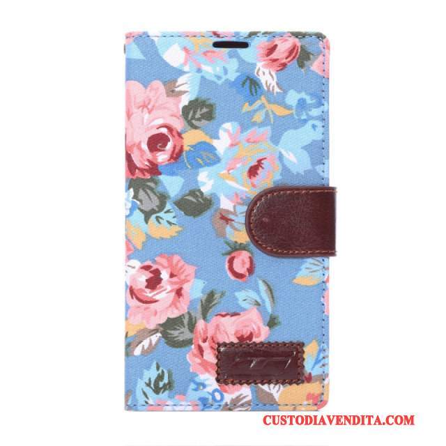 Custodia Sony Xperia T3 Colore Telefono Blu, Cover Sony Xperia T3 Pelle Carta Modello