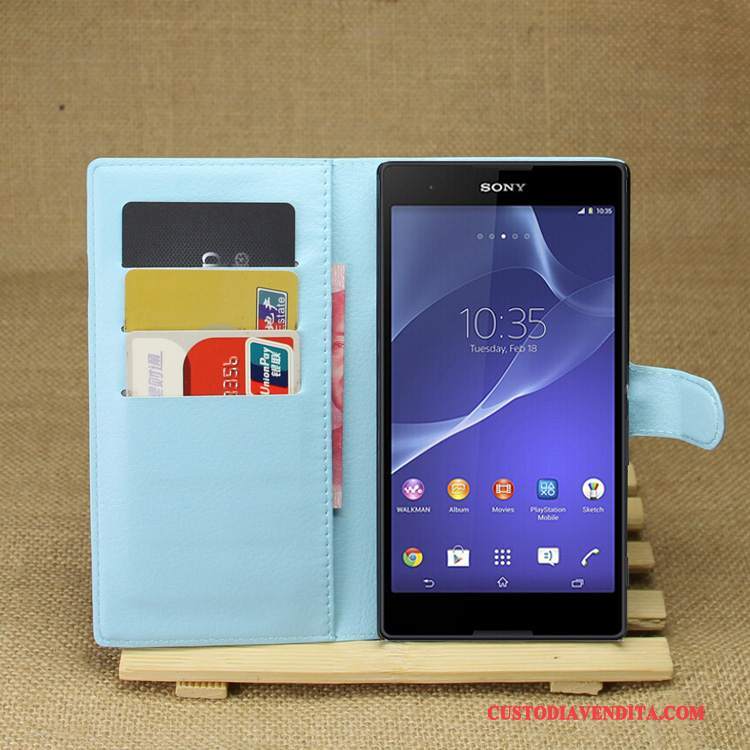 Custodia Sony Xperia T3 Pelle Porporatelefono, Cover Sony Xperia T3 Protezione