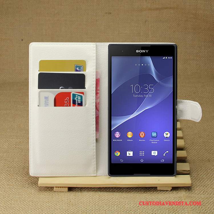 Custodia Sony Xperia T3 Pelle Porporatelefono, Cover Sony Xperia T3 Protezione